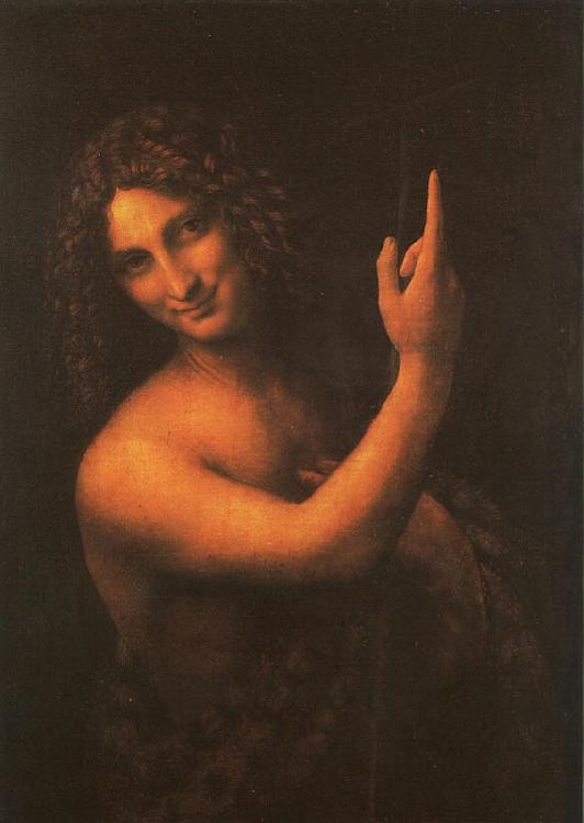  Leonardo  Da Vinci Saint John the Baptist Sweden oil painting art